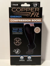 Copper Fit Copper Infused Energy Compression Socks 1 Pair, Size S/M Black