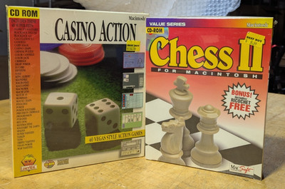 Casino Action 1995 & Chess II Macintosh New, Sealed CDROM LaserMac