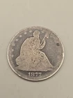 1877 Seated Liberty Silver Half Dollar 50c