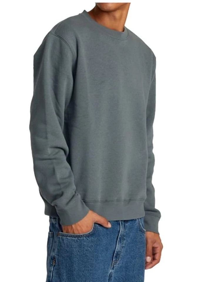 RVCA Hombres Calce Relajado Vellón Cuello Redondo - Dayshift Crew Bálsamo Verde, Mediano Foto 4 de 4