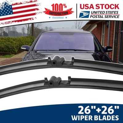 26'' & 26'' Bracketless Windshield Wiper Blades Side Lock  All Season OEM QUALITY