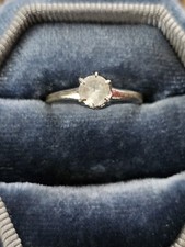 Sterling Silver Quartz Solitaire Ring Vintage 