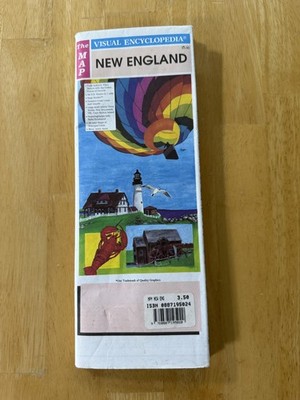 Vintage Visual Encyclopedia New England Road Map Travel Folded Brochure USA