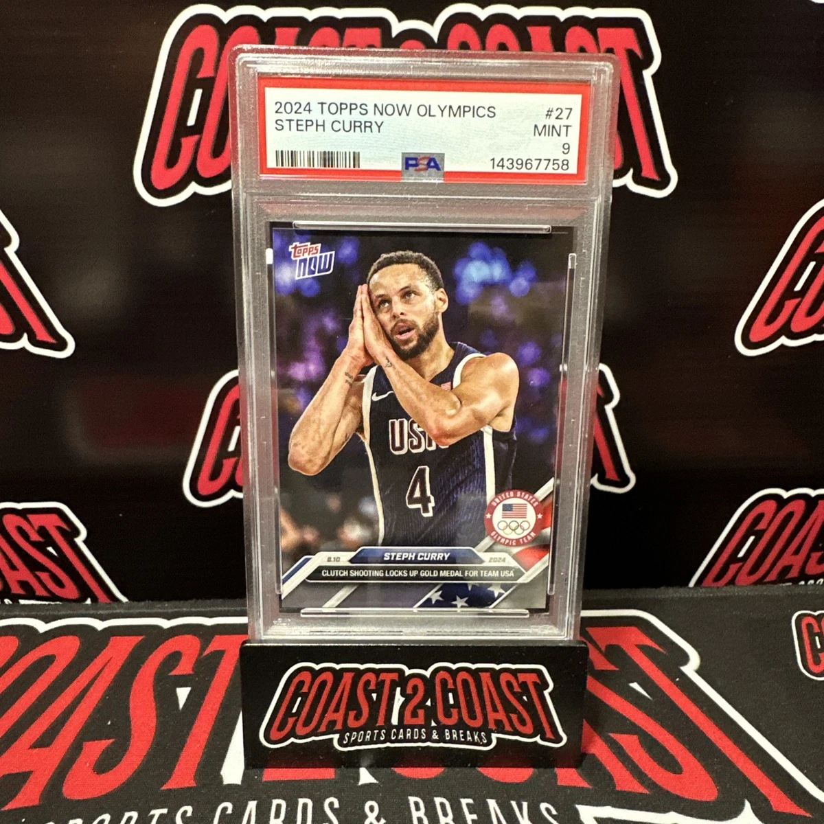 Stephen Curry Professional Sports Authenticator (PSA) Basketball 