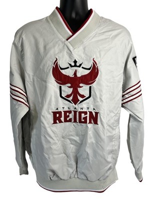 Atlanta Reign Jacket Mens Large White Gray Starter Overwatch League Pullover