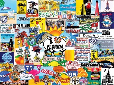 White Mountain Puzzles I Love Florida - 1000 Teile Puzzle, Mehrfarbig