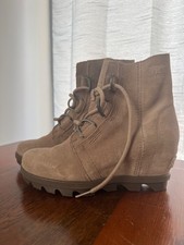 Sorel Youth Joan Of Arctic Wedge Kettle Boots Lace Up Brown Suede Size 4