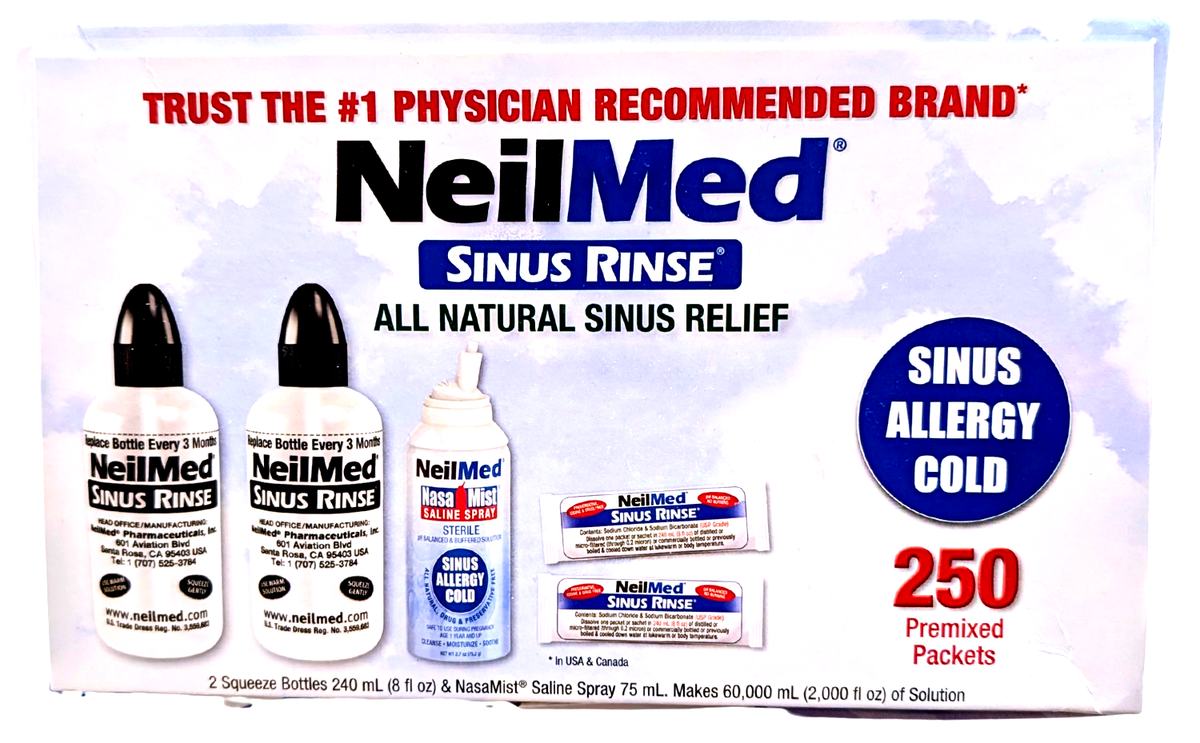Buy NeilMed Sinus Rinse Kit 2 Squeeze Bottles 1 Saline Spray 250