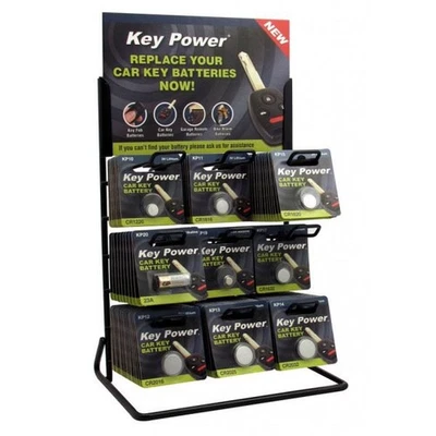 Keypower Coin Cell Battery 9 Hook Display Stand