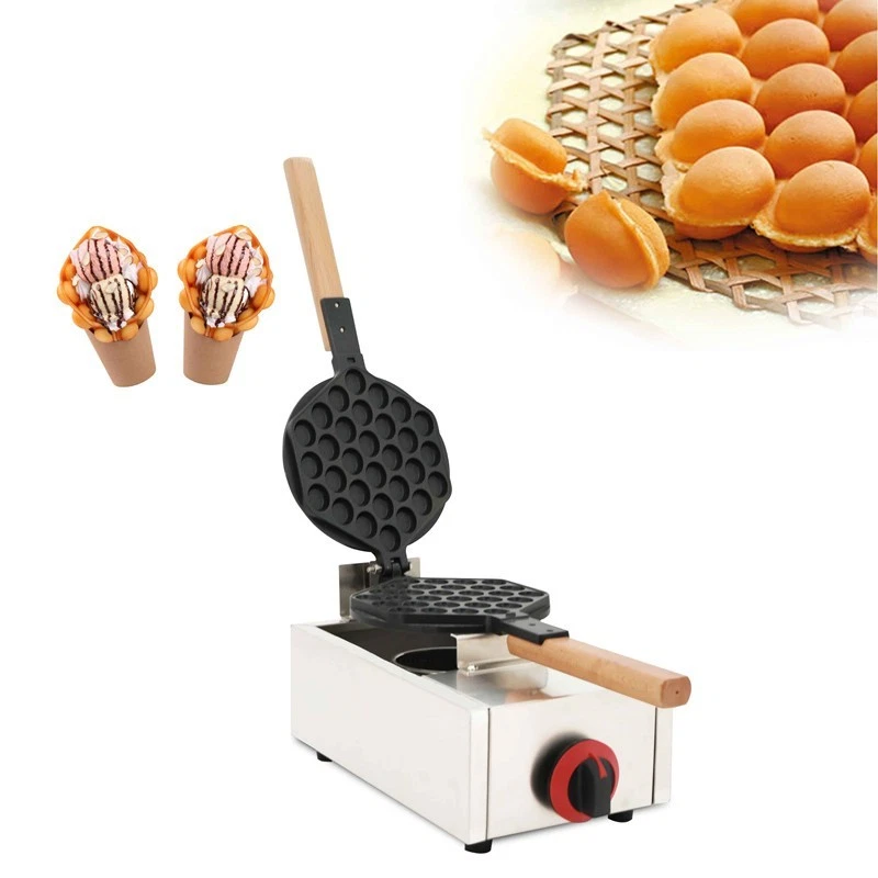 Commercial LPG Egg Waffle Maker – Hong Kong Style Gas Bubble Waffle Iron with