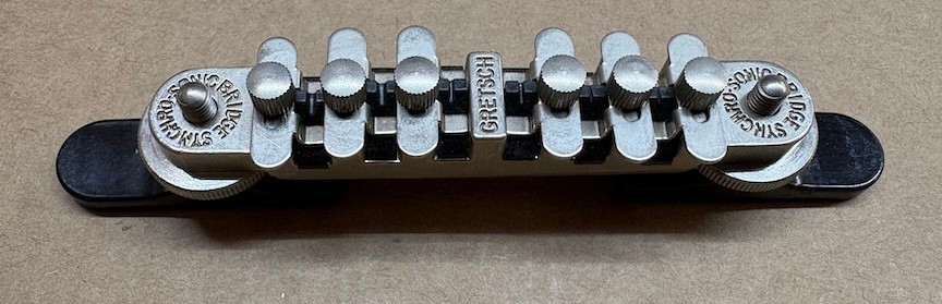 NOS Gretsch guitar Sycro-Sonic  / Melita  nickel bridge in  org box  luthier parts