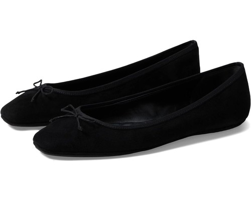 Zapatos planos de ballet Beatrix de gamuza negra para mujer Veronic Beard 7M - Imagen 1 de 5