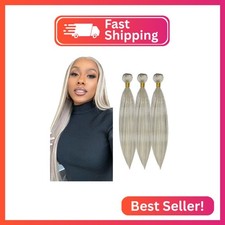 PGrey/613 Grey Bundles Human Hair Straight Bundles Human Hair 24 26 28 Inch Blon