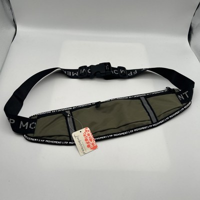 NEW Free People FP Movement 3 Pocket Runner Belt Bag Khaki,Adjustable Strap