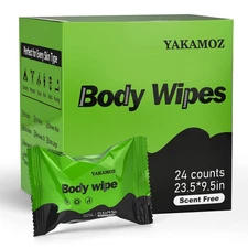 Large Body Wipes for Adults Bathing, Individually Wrapped Personal Hygiene Body
