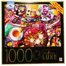 Cardinal MB Big Ben Luxe Embroidery Table Sewing 1000 Pc Jigsaw Puzzle 27” x 20”