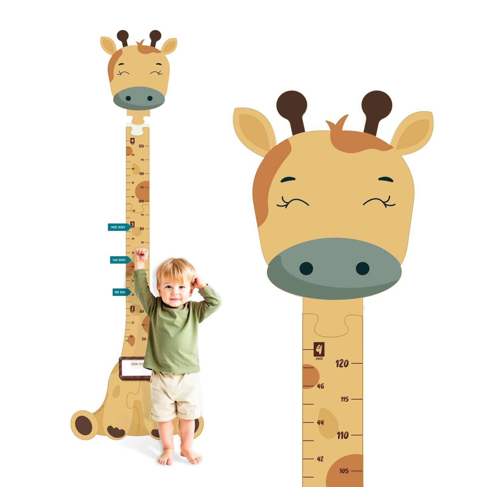 Matilda The Giraffe - Wooden Growth Chart For Kids | Wall Height Chart For Ch...