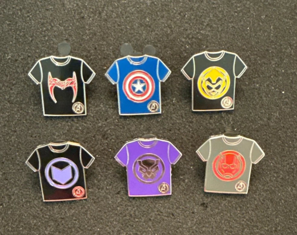 2024 WDW Hidden Disney Marvel t-Shirt Pins