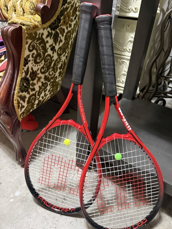 Wilson Pro Staff Red/Black Tennis Racquets Lot of 2 2-Pack Racquet Set