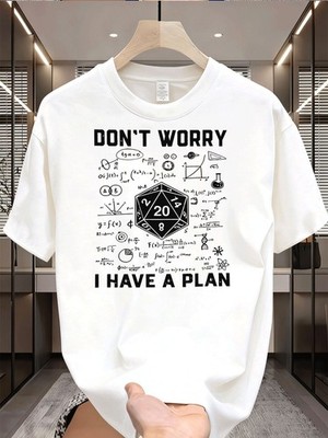 Don't Worry I Have a Plan Funny Nerd Dice Math Graphic T-Shirt Geek Tee