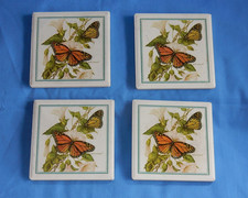 Monarch Butterfly Square Coasters - Set of 4