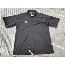 Adidas Team Performance Michigan Wolverines Button Up size L