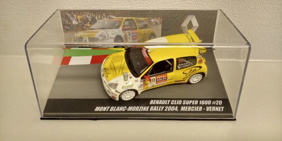 1:43 UNIVERSAL HOBBIES RENAULT CLIO SUPER 1600 #20 MONT BLANC MORZINE RALLY 2004 Foto 4 de 4