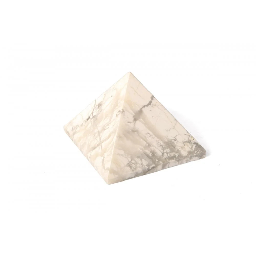 White Howlite Healing Crystal Pyramid 3.5cm - Polished Point