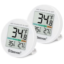 Digital Refrigerator Thermometer 2 Pack Max Min LCD Screen Waterproof Magnetic S