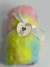 Parents Choice Walmart Pink Aqua Blue Yellow Tie Dye Sherpa Plush Baby Blanket