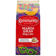 Mardi Gras King Cake Flavored 12 Ounces, Medium Roast Ground Coffee, (Pack of 1)