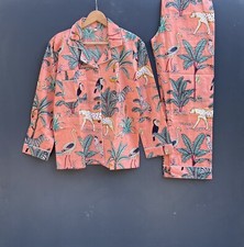 Tiger Print Pyjamas/ Animal Print Pure Cotton P J Set, Pijamas Set