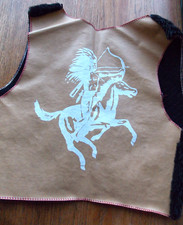 Vintage Kids Vest Rodeo Western Black Tan