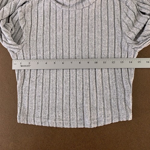 Elengatine Women's Size Medium Gray Knit 2 Piece Crop Top Flare Leg Pant Set New - Picture 5 of 15