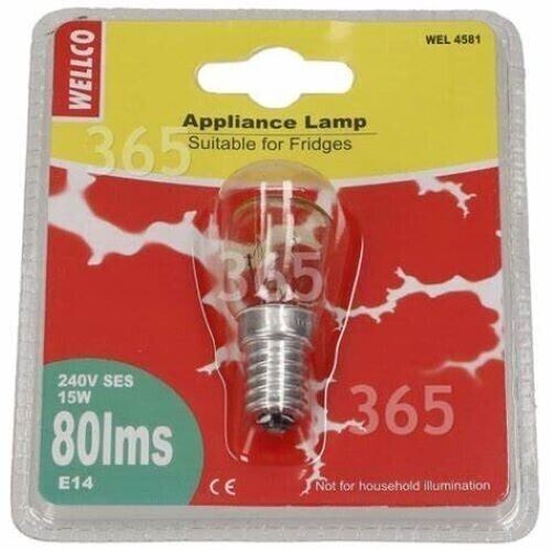 UNIVERSAL FRIDGE FREEZER LIGHT BULB 15W E14 SES CAP PYGMY SCREW 230V - Photo 2 sur 3