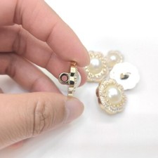 20pcs Flower Faux Pearl Shank Buttons Plastic for Garment DIY Sewing Craft