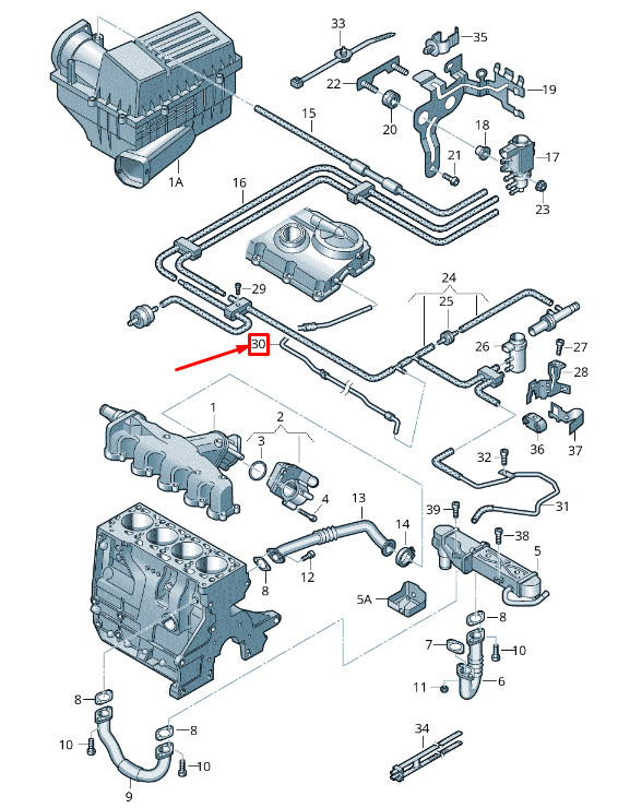 NOUVEAU TUYAU DE VIDE VOLKSWAGEN CADDY 2K MK3 03L131605AF ORIGINAL