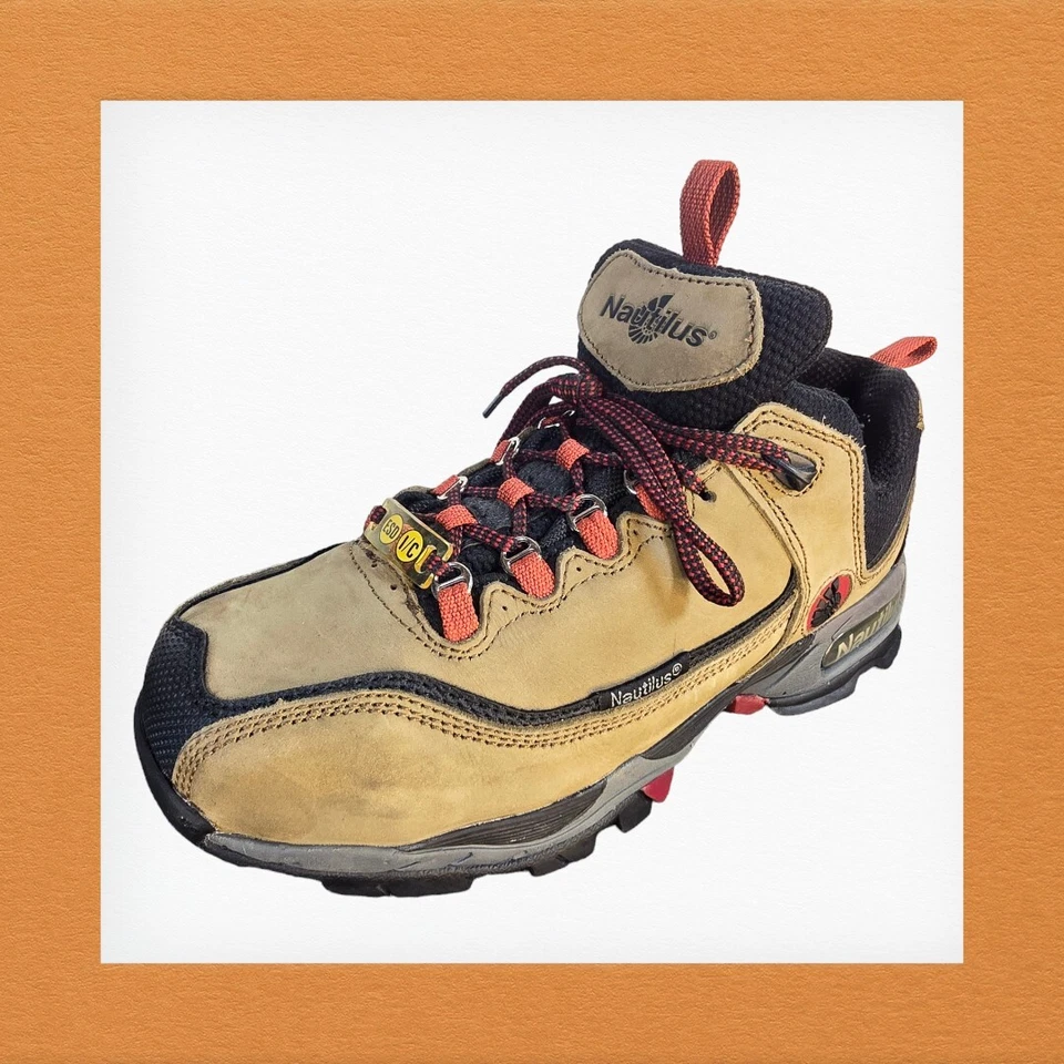 Zapatos deportivos de cuero nobuck Nautilus para hombre con punta de acero talla 8M N1392M Foto 2 de 4