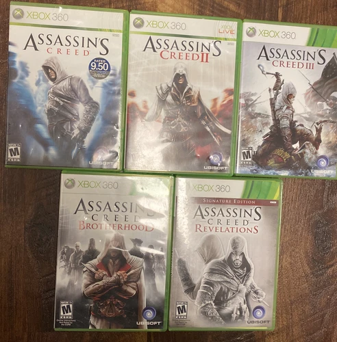 Assassin's Creed Xbox 360 Lot Bundle 1 2 3 , Brotherhood, & Revelations Tested