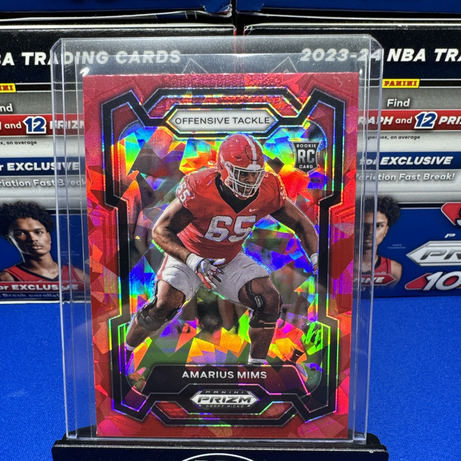 Amarius Mims Panini Prizm Draft Picks #126 Red Ice