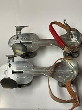 Pair Antique Vintage Mfg by UNION Adjustable Roller Skates Leather Straps Key