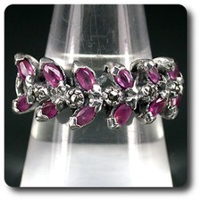 Ruby Marcasite Ring Silver 925