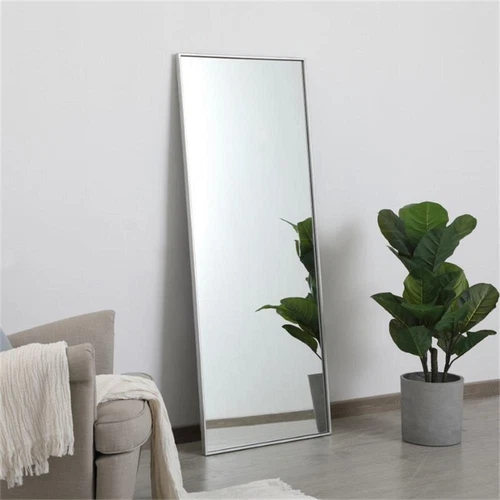 Elegant Decor Eternity 60" x 24" Contemporary Metal Frame Mirror in Silver - Picture 7 of 12
