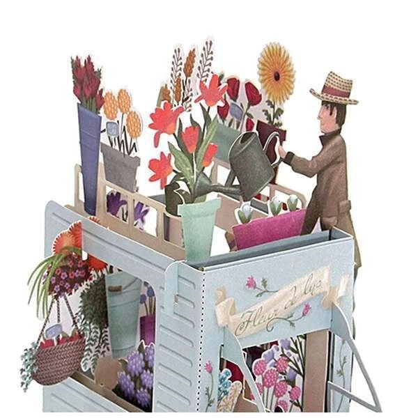 Tarjeta de Felicitación Feliz Cumpleaños 3D Pop Up COCHE FLOR FAMILIA AMIGO AMANTE MAESTRO Foto 3 de 4