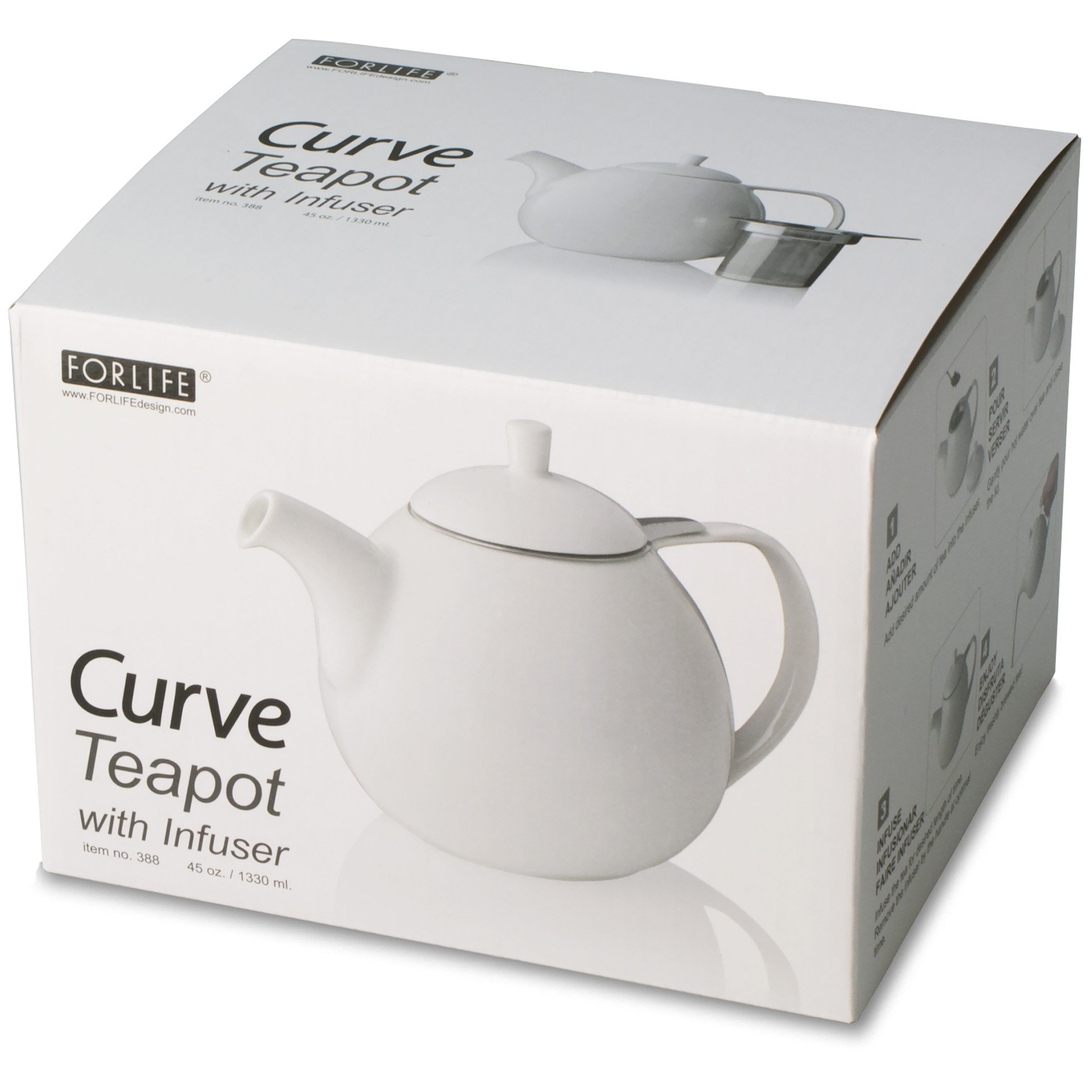 Curve Teapot with Infuser, 45-Ounce, Red