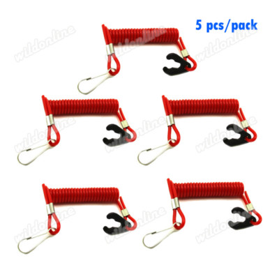5x ATV Safety Tether Lanyard Cord für Kill Switch Jet Ski Boat Yamaha Raptor ATV
