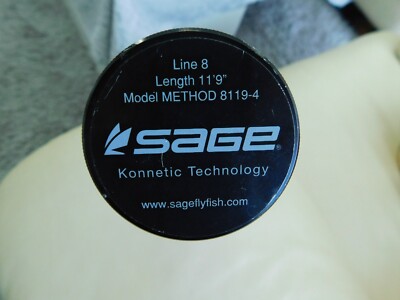 Sage Method 8119-4 Fly Fishing Rod. 11  9  8wt. W/ Tube & Sock