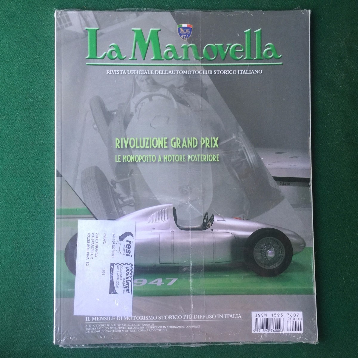 LA MANOVELLA Ottobre 2012 MONOPOSTO MOTORE POSTERIORE Rivista