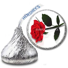 108 Red Rose Hershey Kiss Favors Hershey Kiss Labels Flower Candy Wrappers