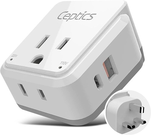 Ceptics UK, Ireland Power Adapter Travel, Includes Type G Swadapt Attachments - 第 1/7 張圖片